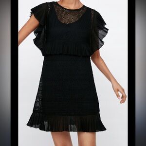 Zara Black Ruffle Mini Dress